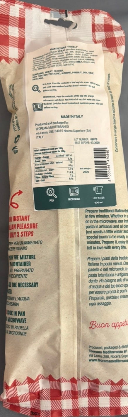 Paste Instant Fusilli all'Amatriciana – 5 Minutes to Italy, 200g