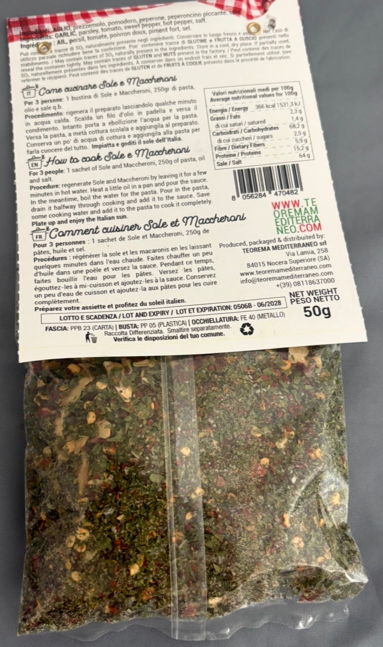 Mix de Condimente pentru Paste - Aglio, Olio e Peperoncino, 200g