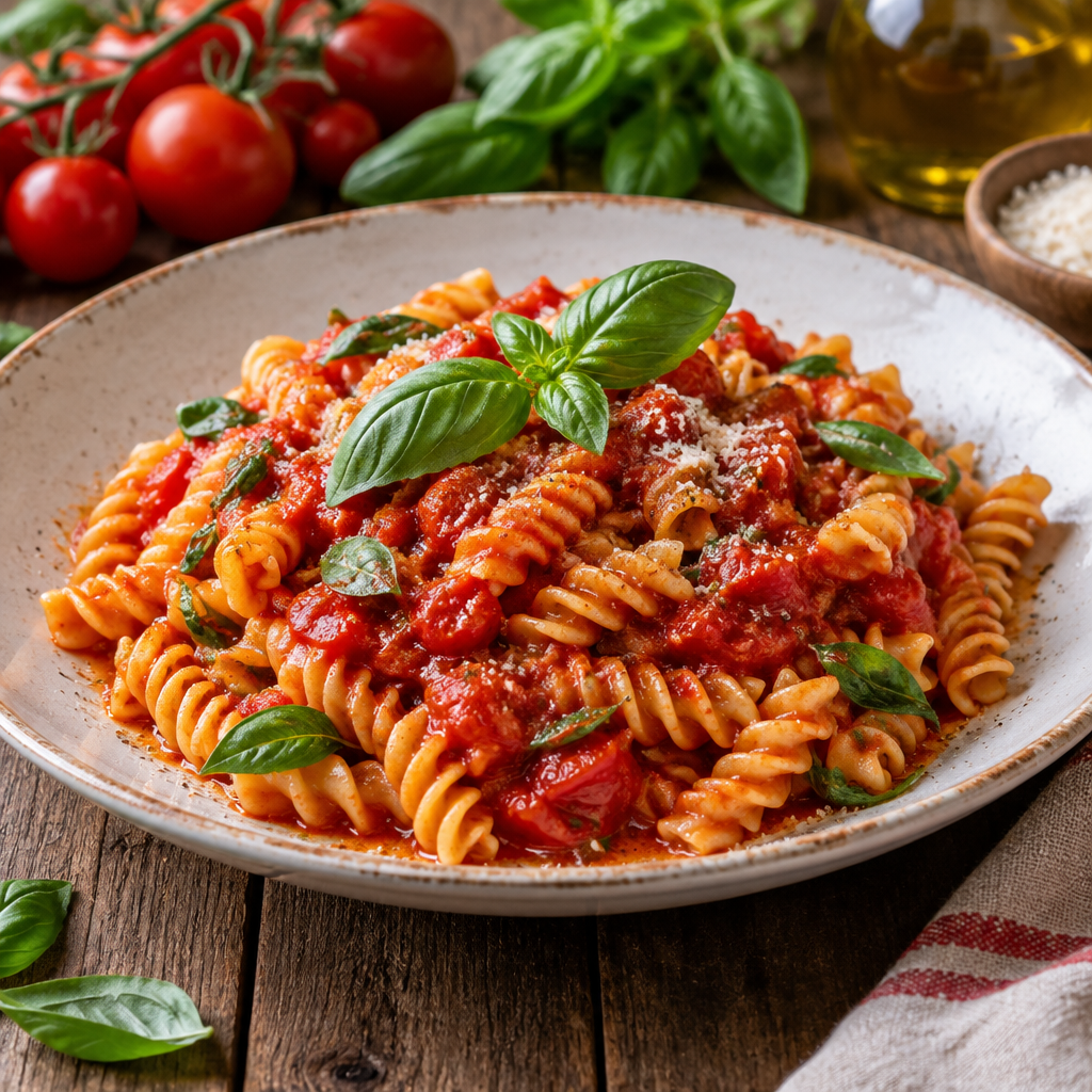 🍝 Pasta artigianala  Instant Fusilli Pomodoro e Basilico / parta istant rosii si busuioc